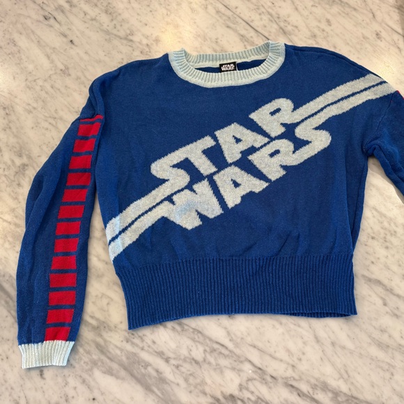 Star Wars Sweaters - Star Wars Women’s Small Blue and Red Crew Neck Sweater